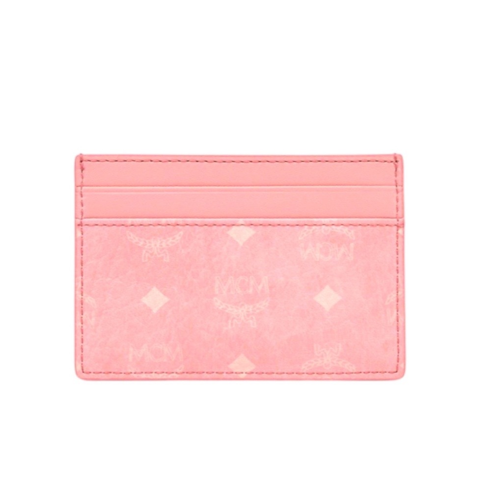 MCM Pink Card Case In Visetos